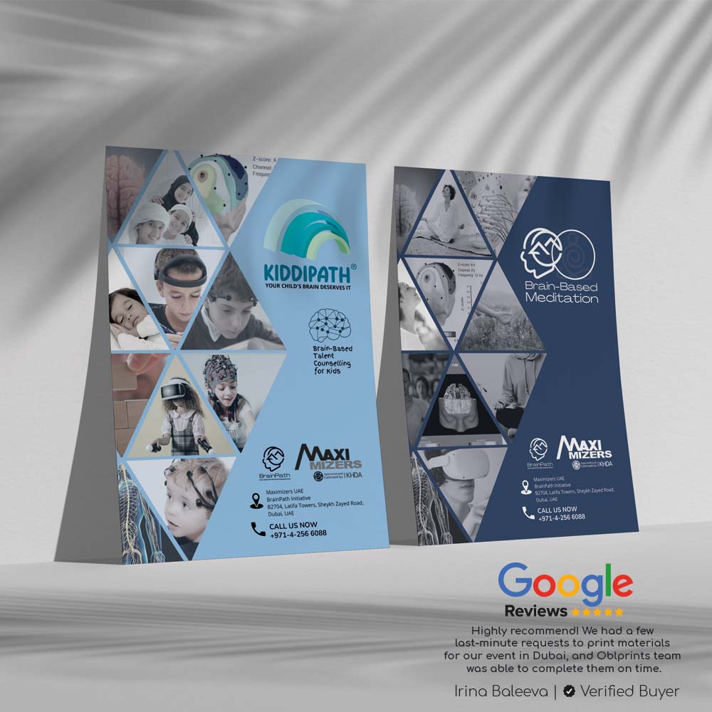 Promotional flyers in vibrant colors for marketing in UAE